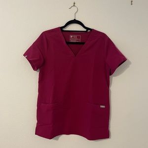 Figs dark magenta scrubs size small